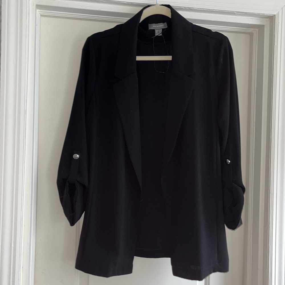 Sheer long black blazer